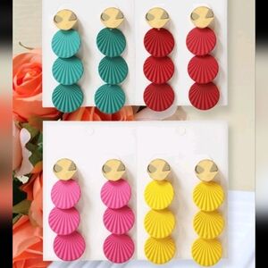 4 pair round drop earrings